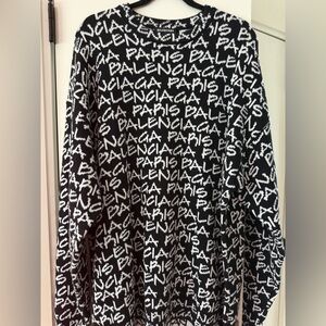 Balenciaga Monochrome Logo Knit